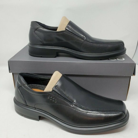 NEW Box Ecco Size 43 Helsinki Black Leather Loafer